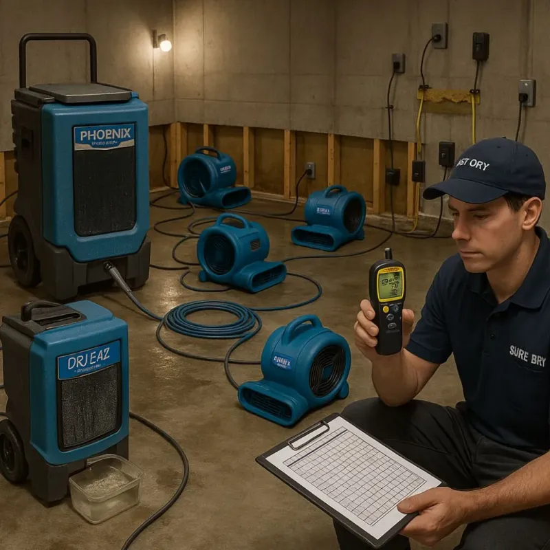 Structural Drying and Dehumidification process in Tanglewilde-Thompson Place, WA